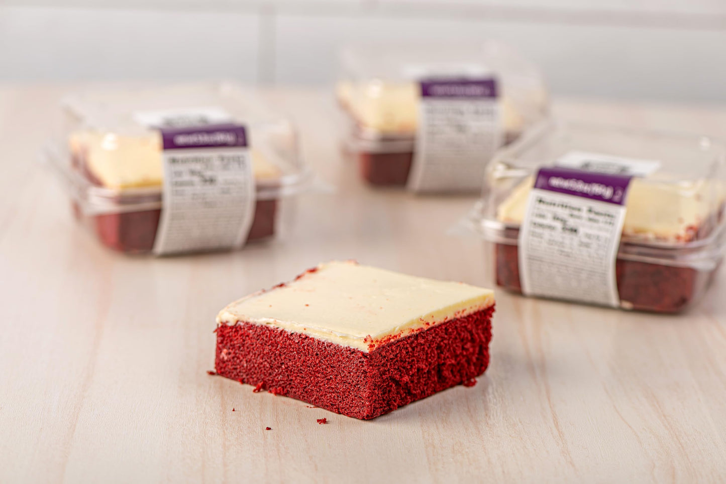 Our Specialty Red Velvet Cake Square with Cream Cheese Icing, Frozen Bakery Desserts, for Birthdays, Parties 5.8 Oz