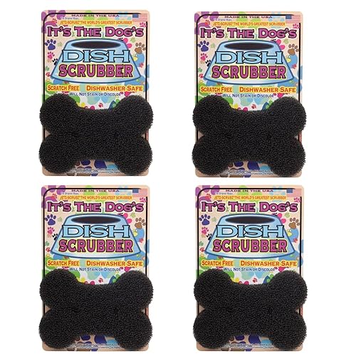 Jetz-Scrubz Pets Scrubz Dog Bone Shape Dish Bowl Scrubber Pad (4)