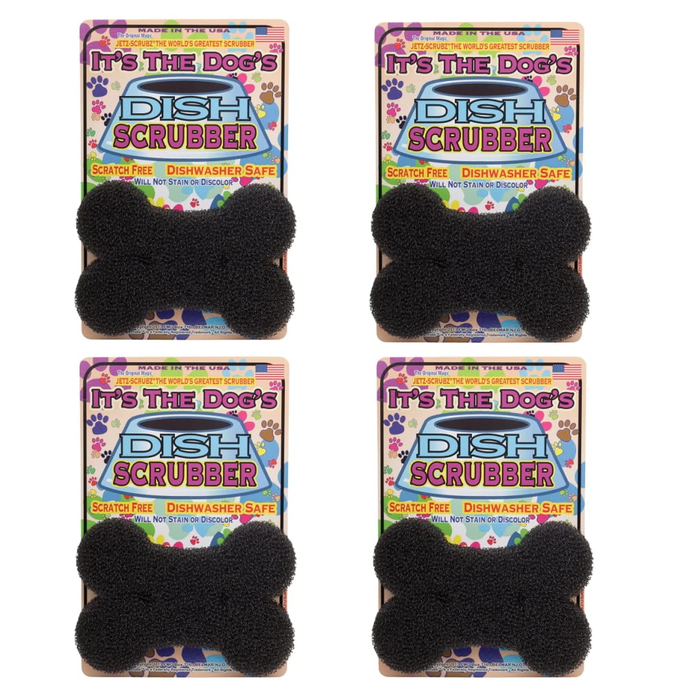 Jetz-Scrubz Pets Scrubz Dog Bone Shape Dish Bowl Scrubber Pad (4)