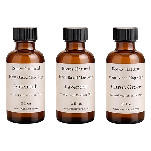 Roses Natural Plant-Based Mop Soap Scent Discovery Set - Mini Scents (2 fl oz Each) - No-Residue, Streak-Free Floor Cleaner Concentrate for Sealed