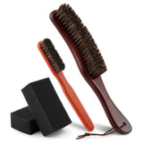 4Pcs Horsehair Felt Hat Brush Kit, Felt Hat Cleanings Kit with Cleaning Sponge Wood Cap Cleaning Lint Remover, for Cowboy Hats Baseball Caps, for Hair