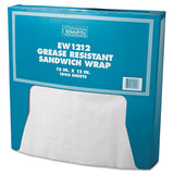 Bagcraft 057012 Grease-Resistant Paper Wrap/Liner 12 x 12 White 1000/Box 5 Boxes/Carton
