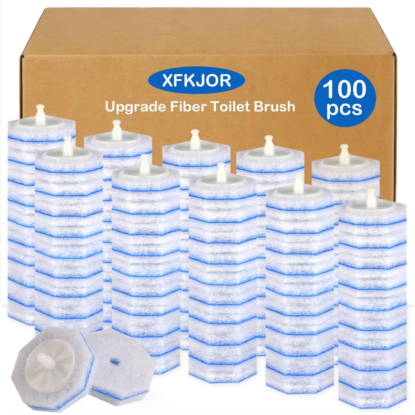 100 Count Toilet Wand Refills for Clorox Toilet Wand - Upgrade 3-Layer Thickened Toilet Brush, Replacement Heads for Clorox Toilet Wand Refills, 5X