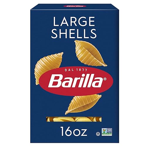 Barilla Large Shells Pasta, 16 oz. Box - Non-GMO, Made with Durum Wheat Semolina - Kosher Certified