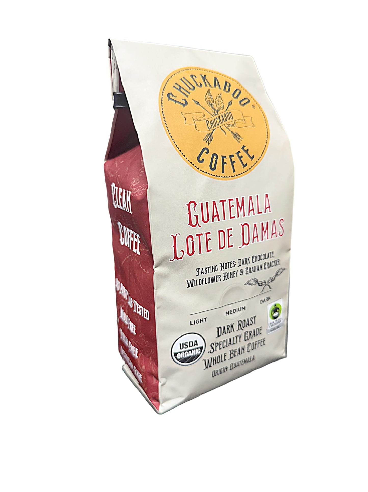 Chuckaboo Coffee - Dark Roast - Whole Bean - Specialty Grade Coffee - Guatemala Lote De Damas Organic - Fair Trade Certifie - Organic Certified