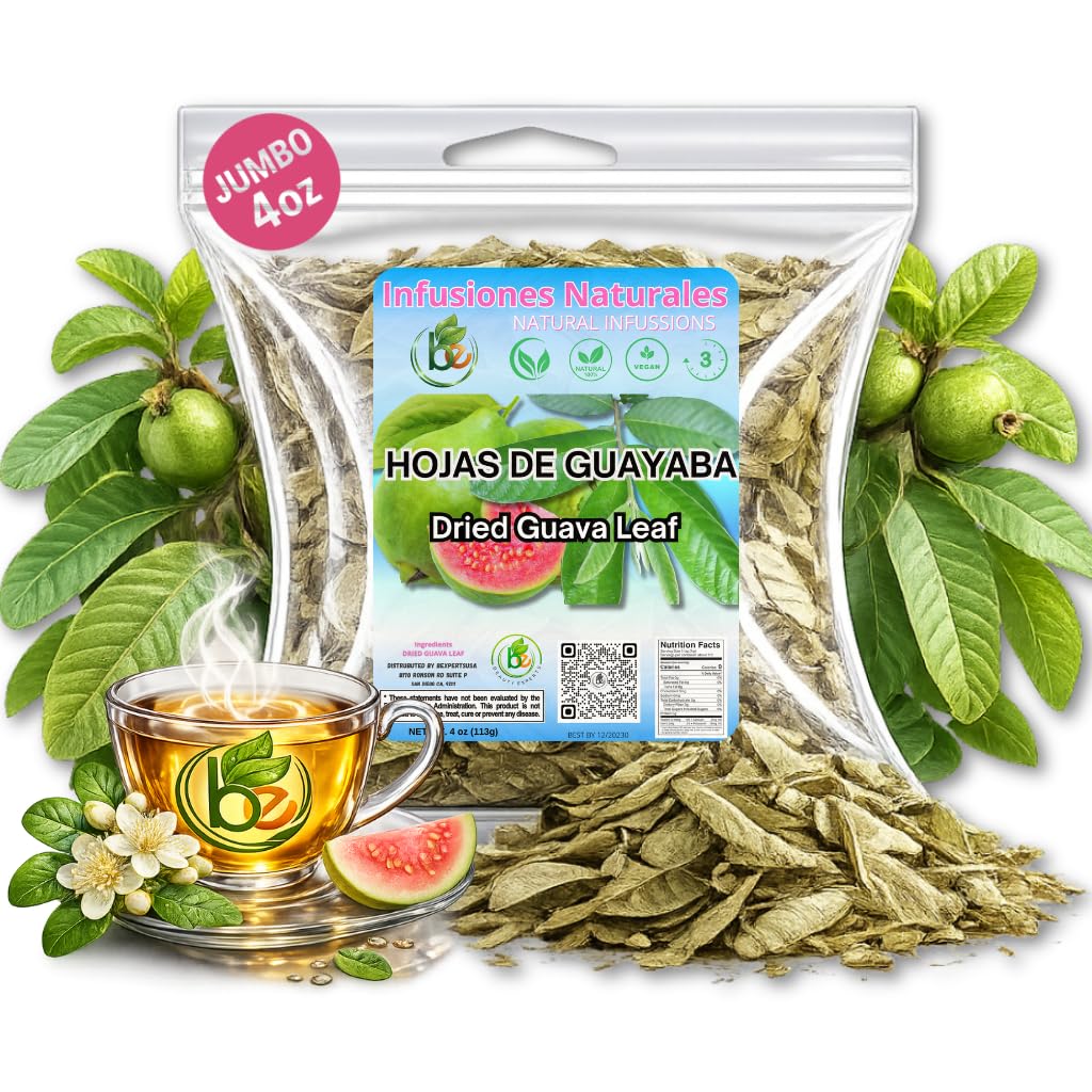 Hojas de Guayaba Herbal Tea - 4 oz (113 g) - 100% Natural Wildcrafted Guava Leaf Loose Leaf Tea - Caffeine-Free, Vegan, Non-GMO, Gluten-Free