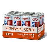 Nguyen Coffee Supply - Cinnamon Coconut: Vietnamese Cold Brew, Iced Coffee, 100% Robusta, Low Sugar, Dairy-Free, 7.5 fl oz cans [12 Pack]