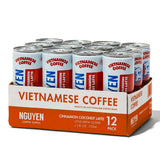 Nguyen Coffee Supply - Cinnamon Coconut: Vietnamese Cold Brew, Iced Coffee, 100% Robusta, Low Sugar, Dairy-Free, 7.5 fl oz cans [12 Pack]