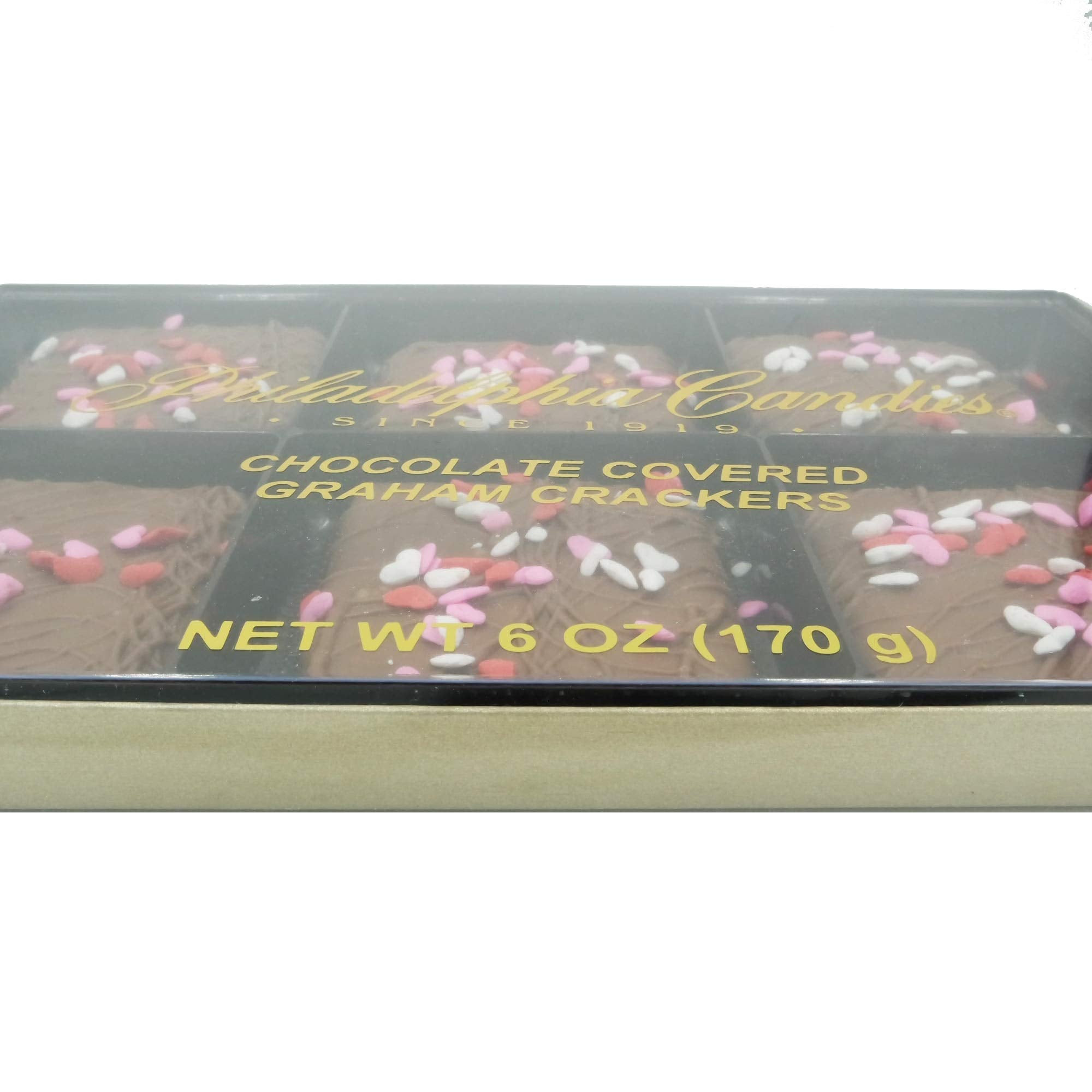 Philadelphia Candies Valentine's Day Hearts Gift, Milk Chocolate Covered Graham Crackers, 6 Ounce