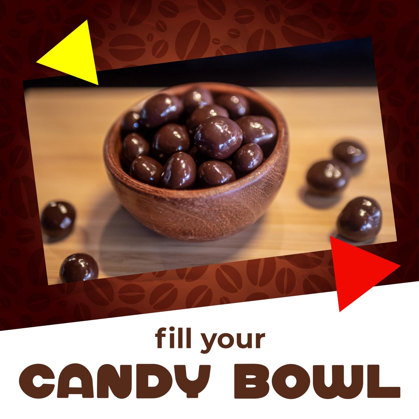 Premium Dark Chocolate Covered Espresso Coffee Beans Candy (1 Pound Bag)