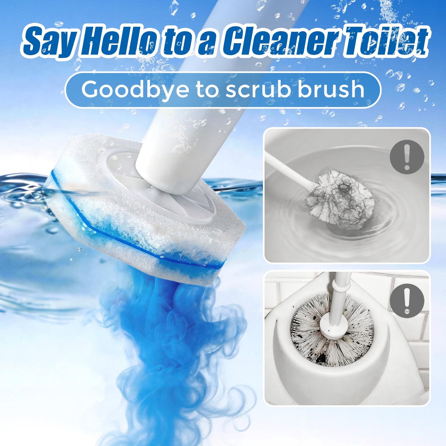 30Pcs Disposable Toilet Wand Refills Compatible with Clorox Toilet Wand. Easy Cleaning Toilet Bowl Fiber Wand Heads Compatible with Most Toilet
