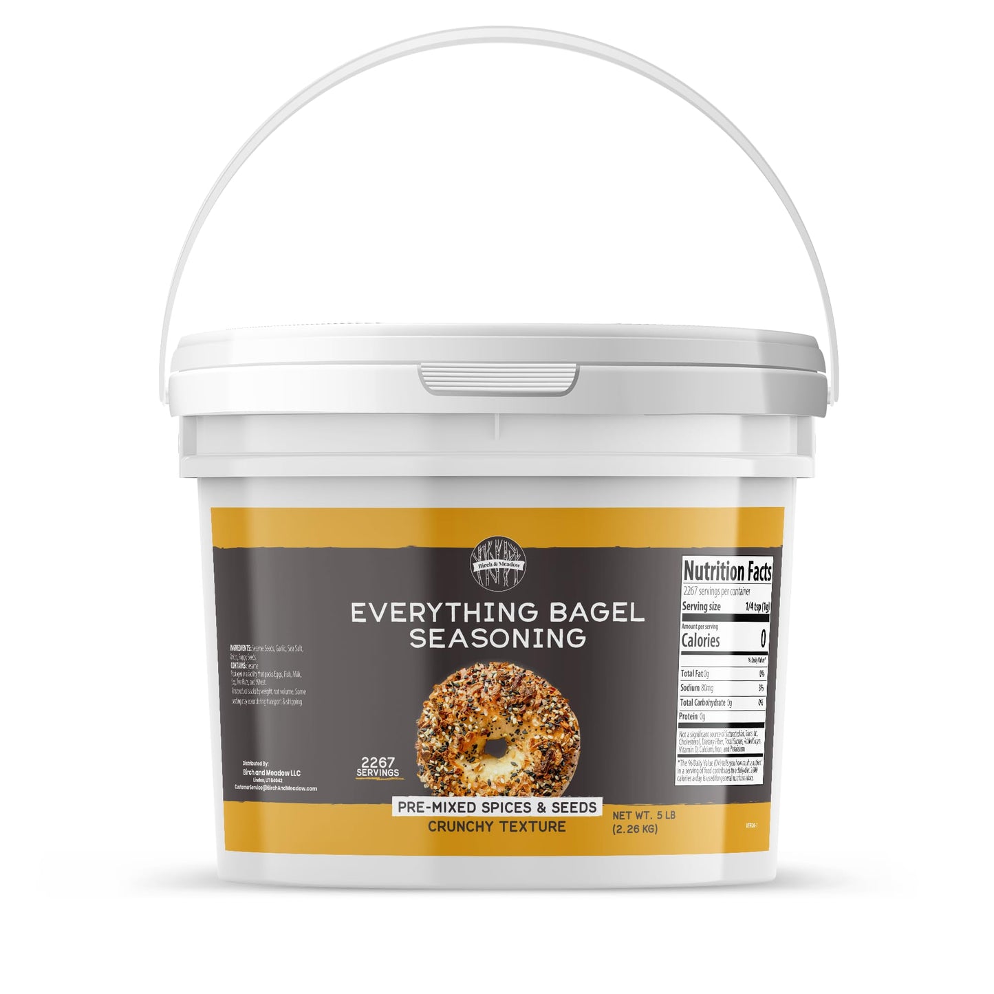 Birch & Meadow 1 Gallon of Everything Bagel Seasoning, Pre-Mixed Spices & Seeds, Crunchy Texture