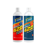 Formula 420 Variety Pack : 1 Original Glass Metal Ceramic Cleaner 12 Oz. & 1 Silicone-Plastics Cleaner 12oz (2 Bottles Total)