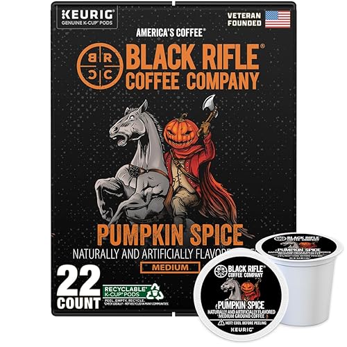 Black Rifle Coffee Company Pumpkin Spice, 22 Count, Medium Roast K Cups - Single Serve K Cups Coffee Pods - Kcup Pods Compatible with Keurig 1.0 & 2.0