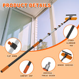 SISUPASSIE 30FT Reach 2-in-1 Window Squeegee, Professional Window Washing Kit with 5-24FT Extension Pole for Home, Indoor Outdoor Squeegee