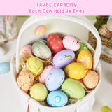 Easter Baskets Set of 2 With Wooden Tag Bunny Egg Basket Gingham Bucket Candy with Handle Tote Reusable Goody Baskets Gifts Bags