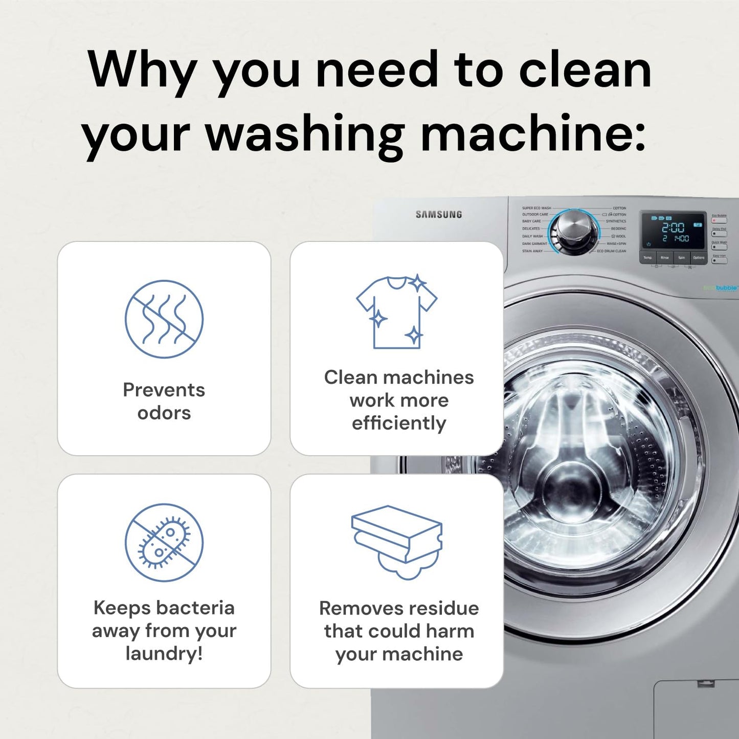Grab Green Washing Machine Cleaner Pods - Fragrance Free, 5 Cleaning Pods