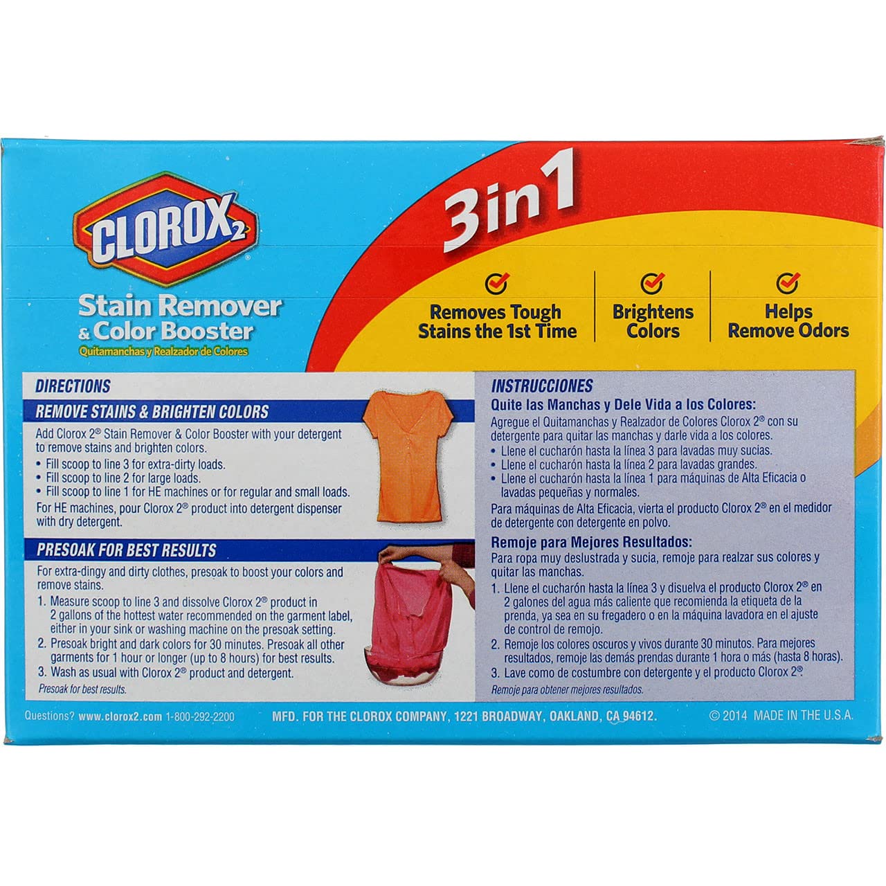 Stain Fighter and Color Booster Detergent, Powder, 49.2 Once. Box