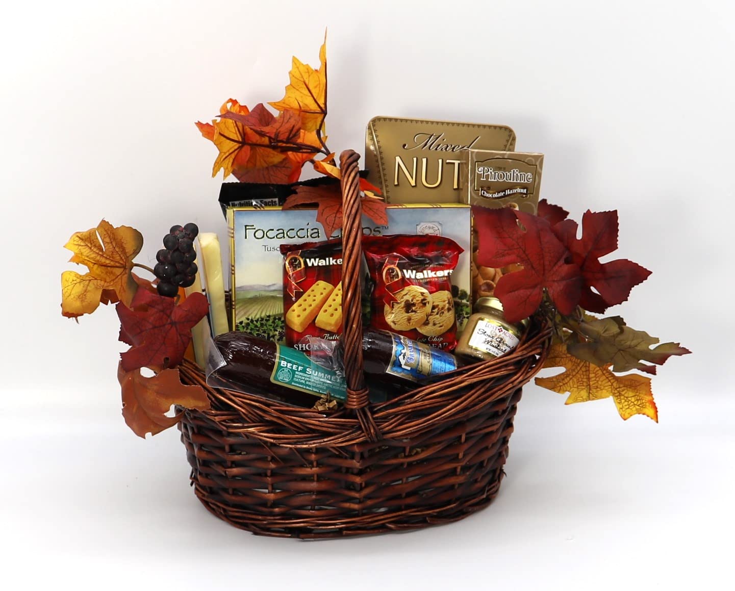 Gift Basket Village Gobble Til You Wobble Gourmet Basket: Assorted Cheeses, Cookies, Sausages, Nuts & More, Perfect for Any Occasion, Handcrafted in