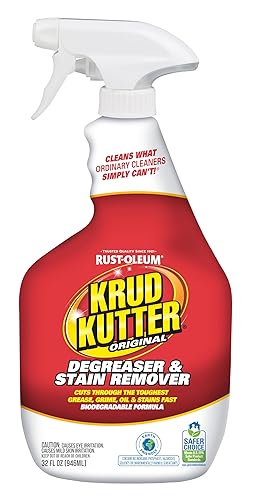 Krud Kutter Original Cleaner Degreaser Spray, 32 oz, Heavy Duty Multi Surface Cleaner for Grease, Oil and Tough Stains, Ready to Use for Kitchen
