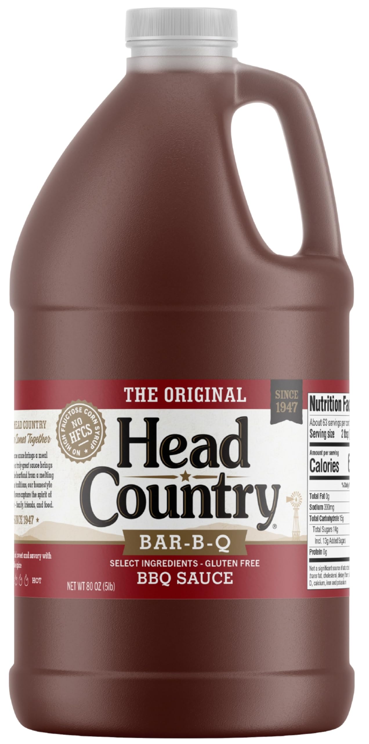 Head Country BBQ Sauce, Original | 80 oz Jug Barbecue Sauce, Sweet, Savory