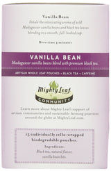 Mighty Leaf Vanilla Bean Black Tea, Rich and Creamy Flavor, 15 Silk Bags (Pack of 3)