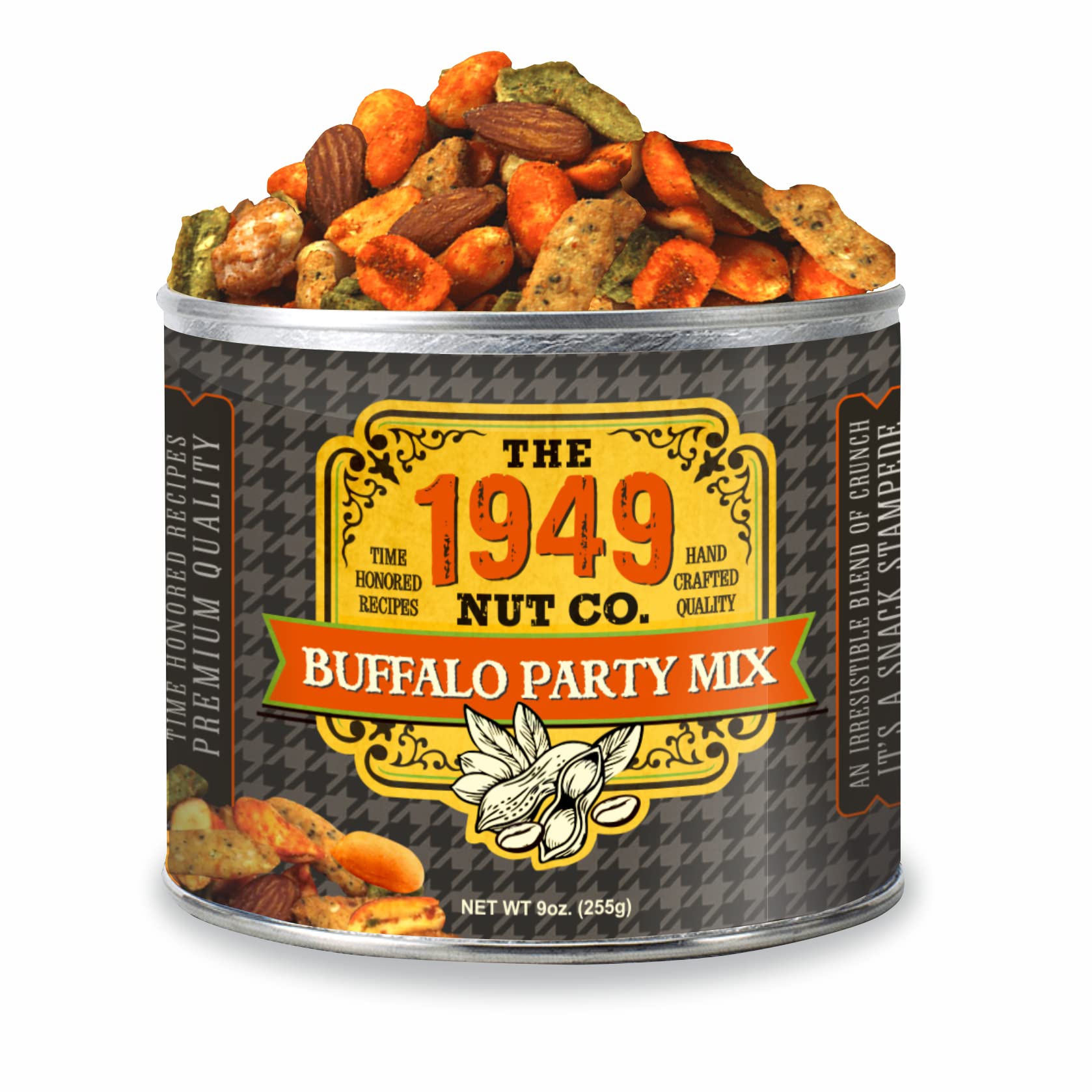 The 1949 Nut Co. Buffalo Party Mix | Assorted Flavored Fried Peanuts, Everything Sticks, Guacamole Bites, and Smoked Almonds Extra-Large, Hand-Cooked