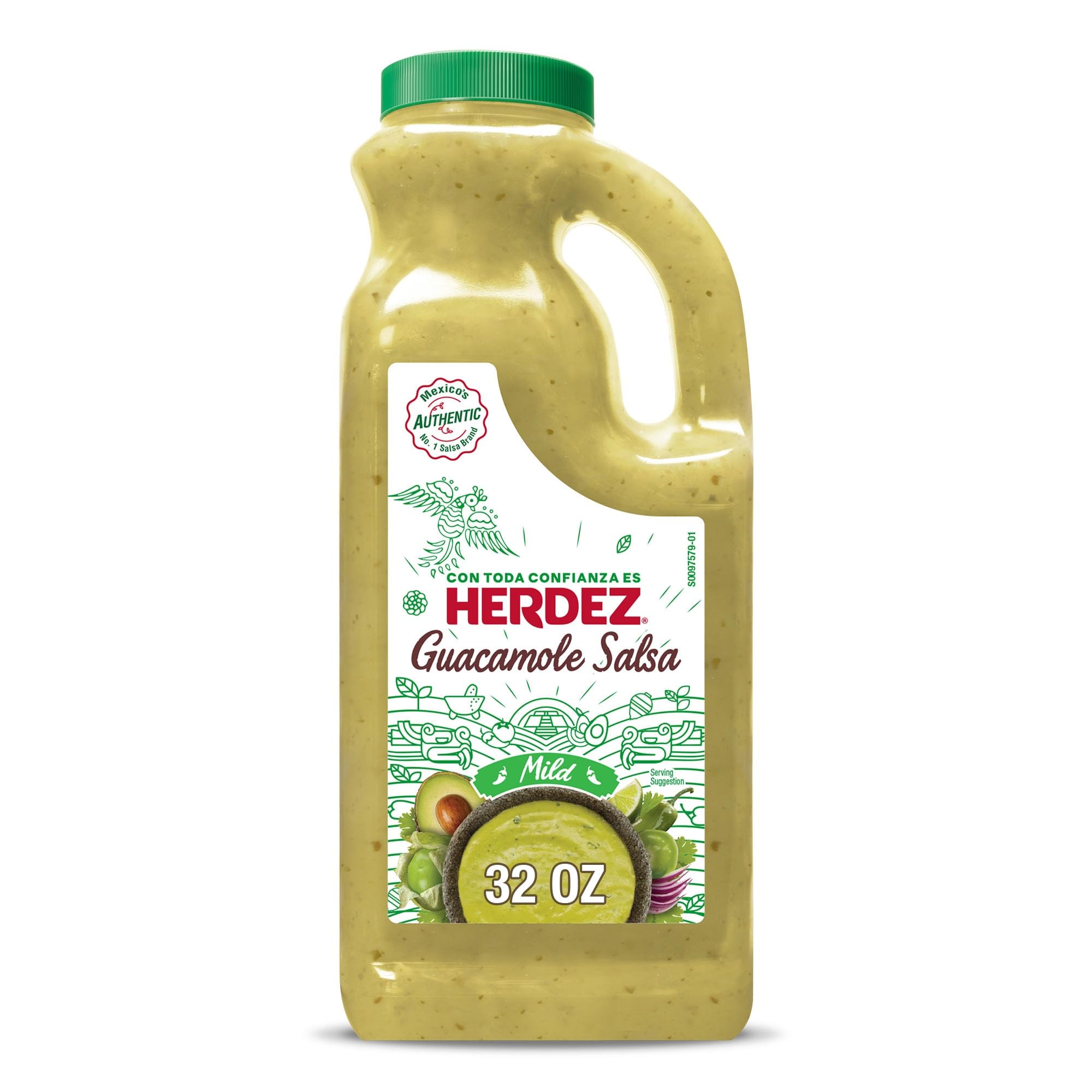 HERDEZ Mild Guacamole Salsa Jug, 32 oz (Pack of 1)