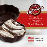 Dark Chocolate Dessert Shells 12ct, Edible Cups for Ice Cream, Gluten-Free