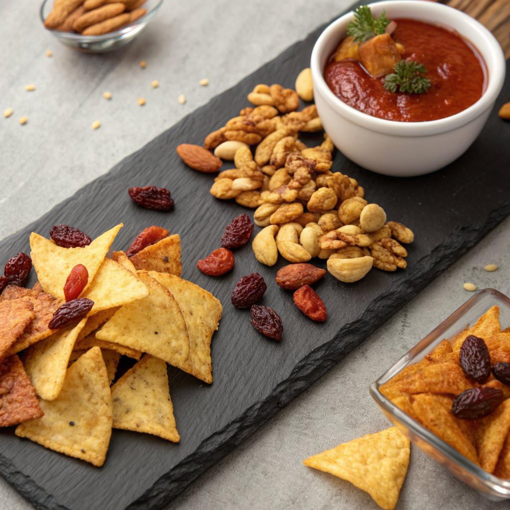 Snak Club x Hot Ones Tangy Chili Snack Mix, Mild Spicy Snacks with Peanuts, Pretzels, Sesame Sticks, Toasted Corn & Cashews, Inspired by Hot Ones Hot