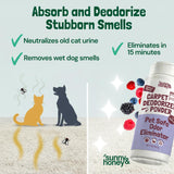 Sunny & Honey Carpet Deodorizer and Freshener Powder - Pet Safe Rug Refresher for Vacuuming - Berry Odor Eliminator for Strong Odor and Pet Urine (20