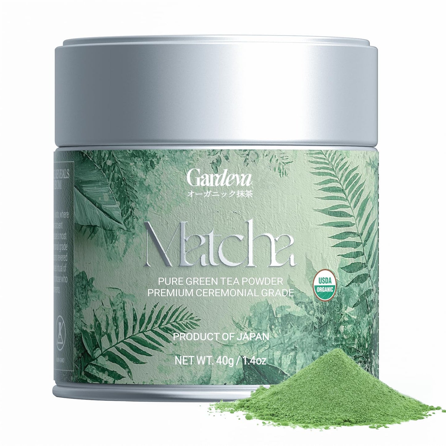 Gardeva Organic Japanese Ceremonial Grade Matcha - 100% Pure Green Tea Powder, USDA Certified, First Harvest, Authentic Origin From Uji, Kyoto (40g