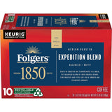 Folgers 1850 Pioneer Blend Medium Roast Coffee K Cup Pack, 54 ct 0.37 Oz Net Wt 20 Oz,, ()