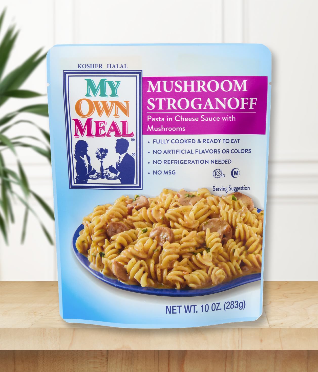 My Own Meals Mushroom Stroganoff Dairy - Rotini Pasta, Cheese Sauce, kosher shelf stable meal