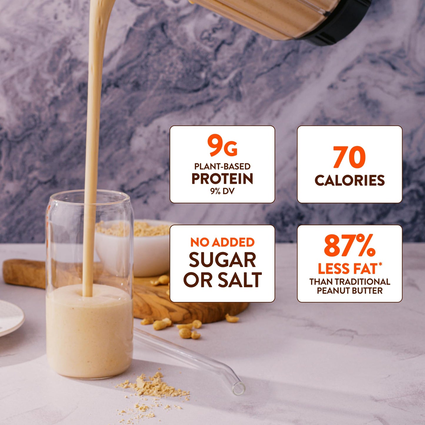 PBfit 24 Ounce Simply Peanut Powdered Peanut Powder, No Added Sugar or Salt, Non-GMO, Plant-Based, Gluten-Free Protein Powder, 9g of Protein 9% DV
