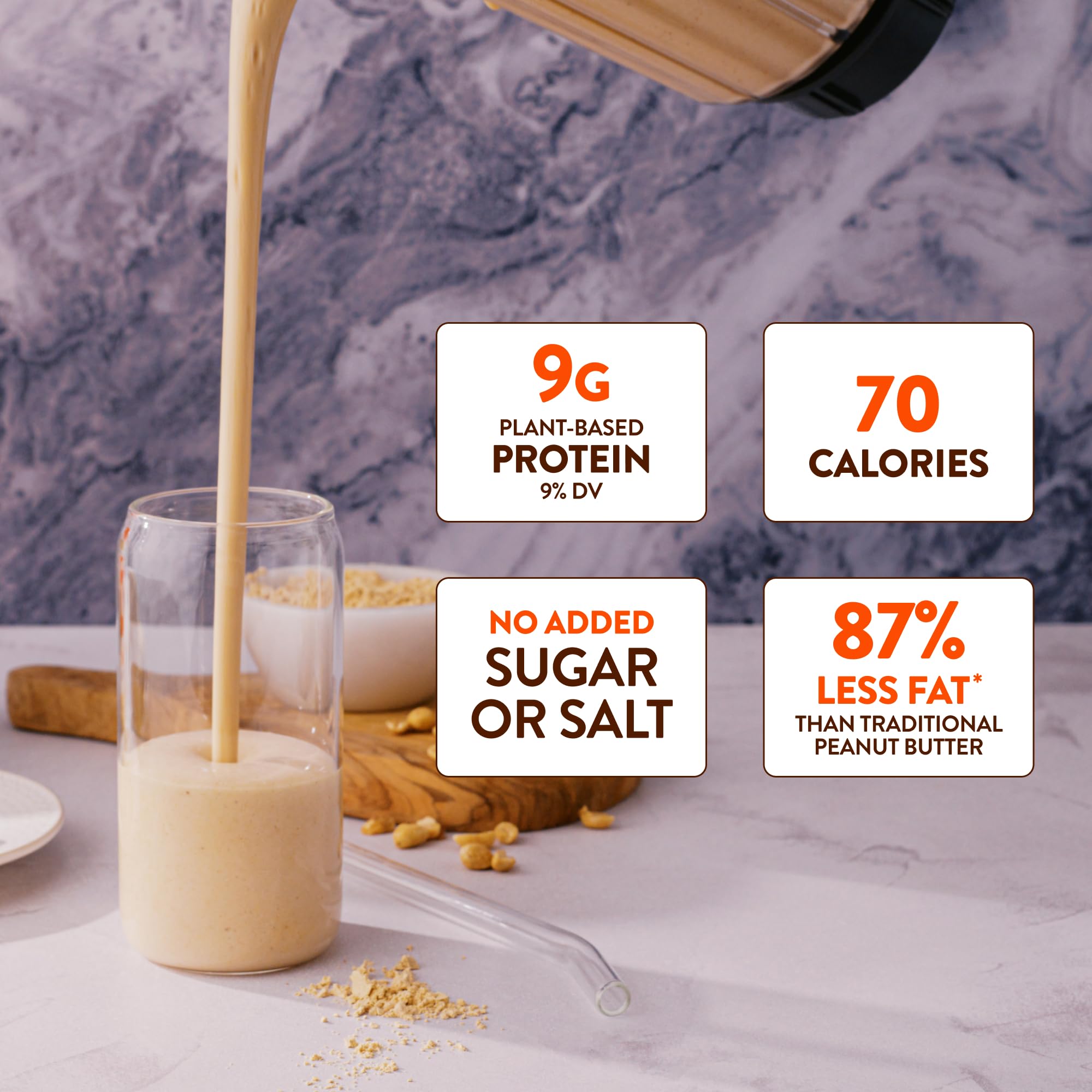 PBfit 24 Ounce Simply Peanut Powdered Peanut Powder, No Added Sugar or Salt, Non-GMO, Plant-Based, Gluten-Free Protein Powder, 9g of Protein 9% DV
