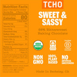 TCHO Sweet & Sassy 66% Dark Chocolate Baking Couverture (3 Bag) | Organic & Fair Trade Certified | Non GMO, Non-Dairy, Vegan, Soy Free (8oz each)