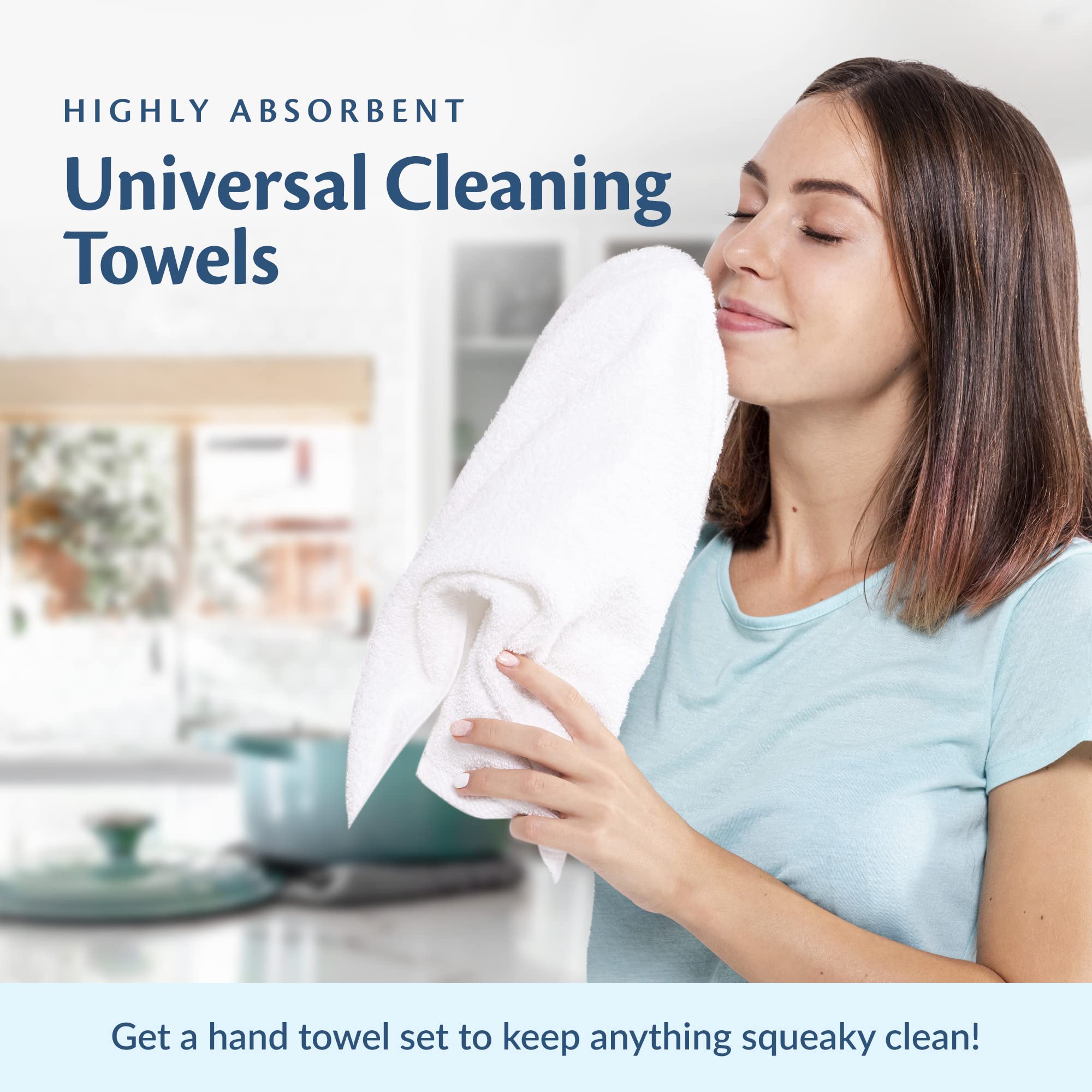 Groko Textiles Universal Cleaning Towels, White Bulk 36 Pack, 16” X 19” 100% Cotton Fully Bordered Commercial Grade Terry Weave Cloth Bar Mops