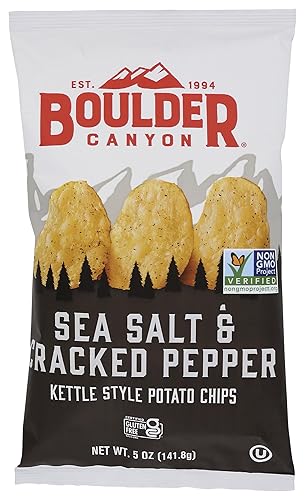 Boulder Canyon Cracked Pepper Potato Chips Gluten Free (12x5 Oz)