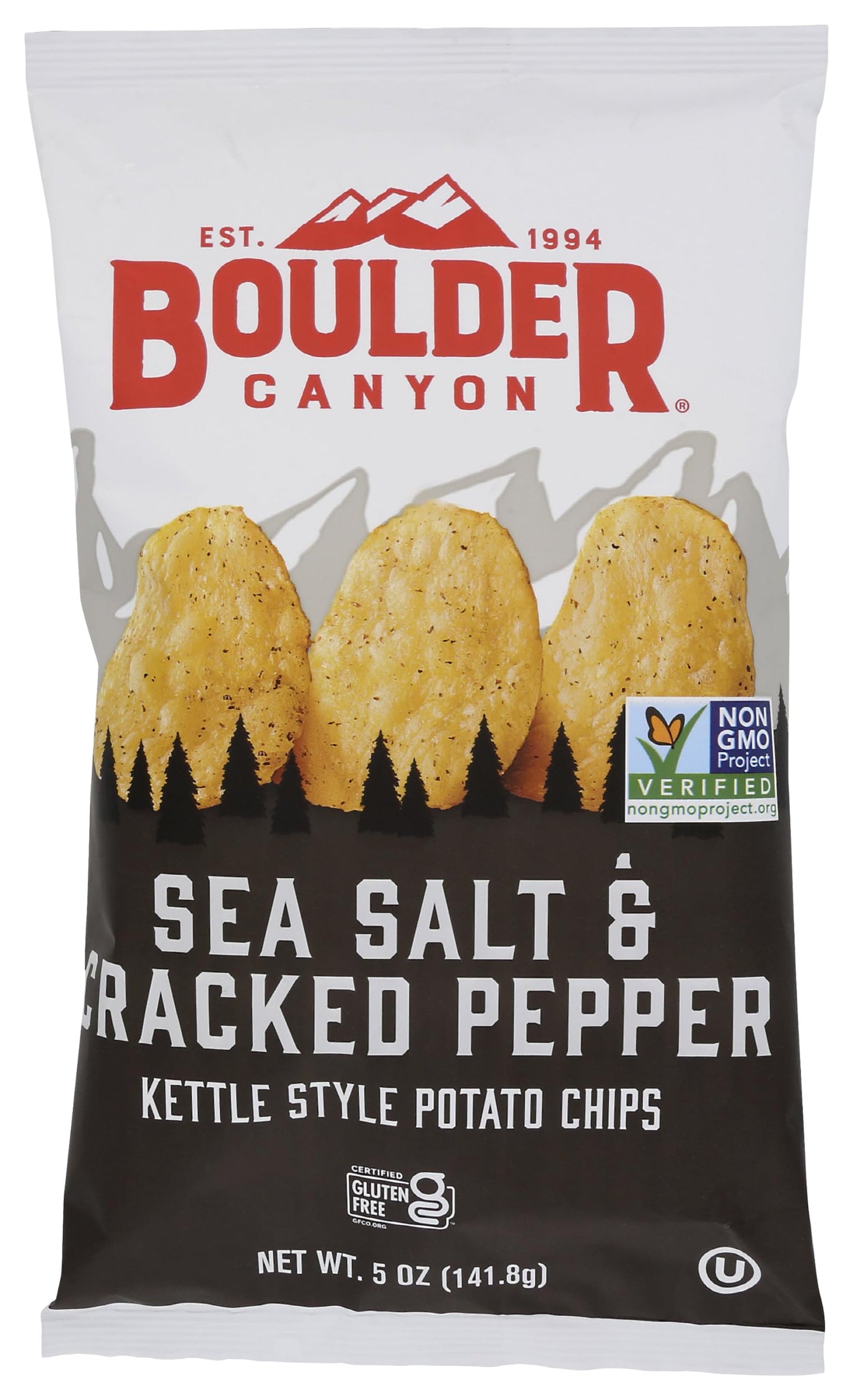 Boulder Canyon Cracked Pepper Potato Chips Gluten Free (12x5 Oz)