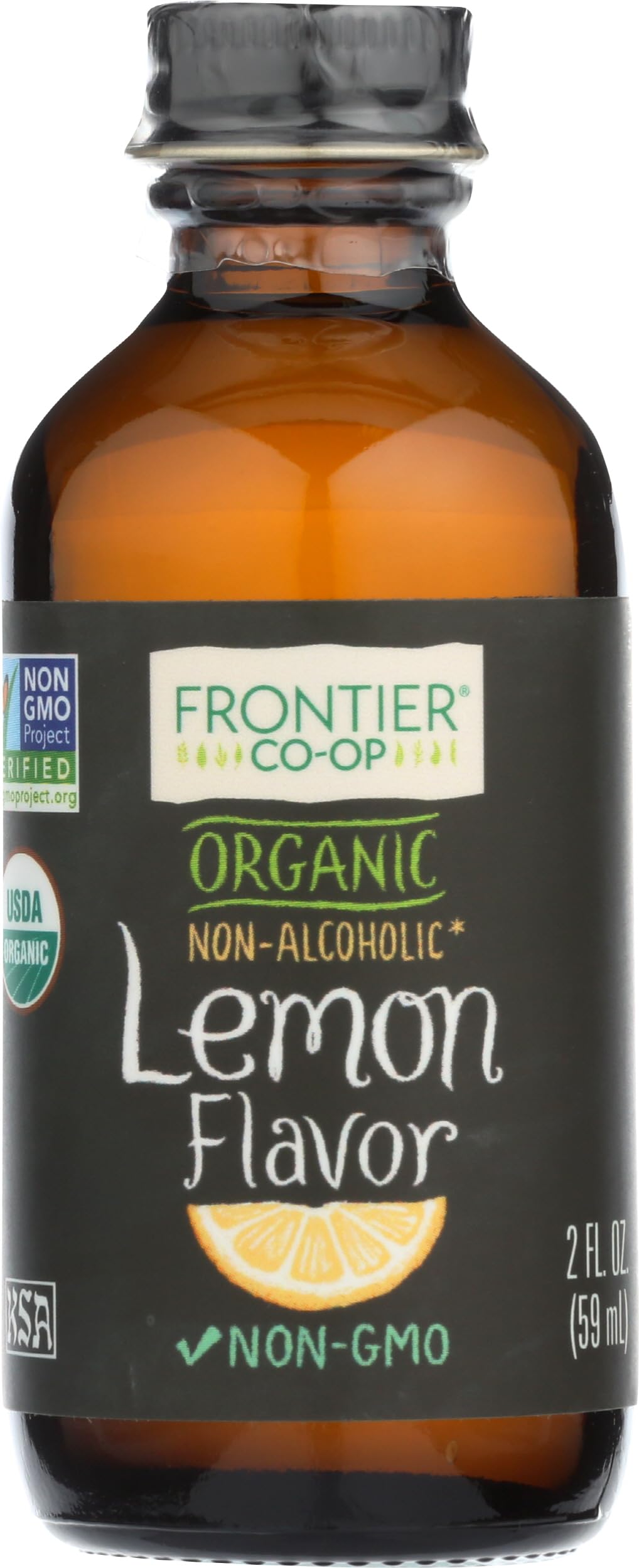 Frontier Co-op Organic Lemon Flavor, 2 Ounce Glass Jar, Tart Citrus Flavor for Desserts, Smoothies, Tea, and More