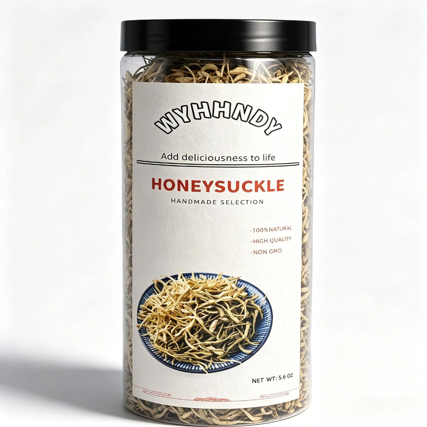 Dried Honeysuckle Tea (160g/5.6oz) | Sealed Jar | Easy to Store | 100% Natural | Honeysuckle Buds | Traditional Dried Flower Tea for Leisure