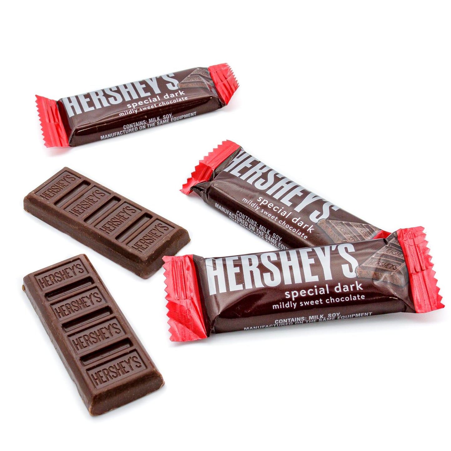 Special Dark Chocolate Bars Mini 2 lb - Individually Wrapped Snack Size Candy, Mildly Sweet Chocolate, Bulk