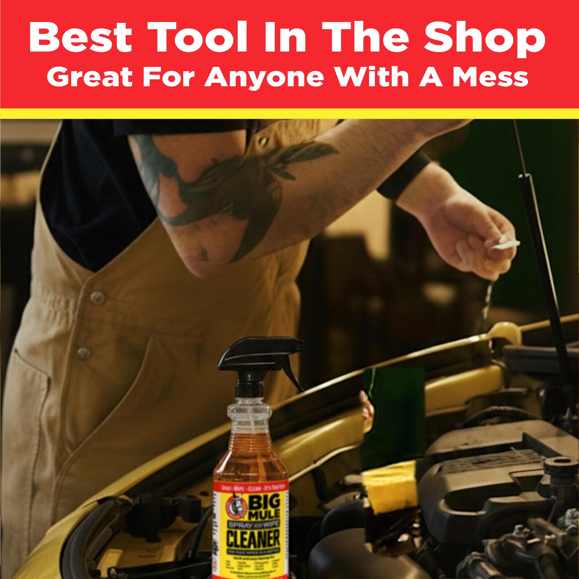 Mule Head XL Heavy-Duty Cleaning Spray - Industrial-Strength All-Purpose Cleaner for Grease, Oil, Ink & Paint - Garage, Car Interiors, Indoor