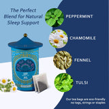 Life Plus Style Gourmet Pagoda Garden Sleep Herbal Tea Caffeine Free Peppermint Tea Chamomile Fennel Tulsi Hot or Iced Floral Blend Natural Delicious