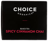 Choice Organic Teas Organic Spicy Cinnamon Chai Black Tea, 16 CT