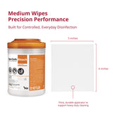 PDI Sani-Cloth Bleach Disinfecting and Cleaning, 160 Count Canister, Medium 6" x 5" Wipes, Hospital-Grade Bleach for Healthcare, Vet, and C. Diff