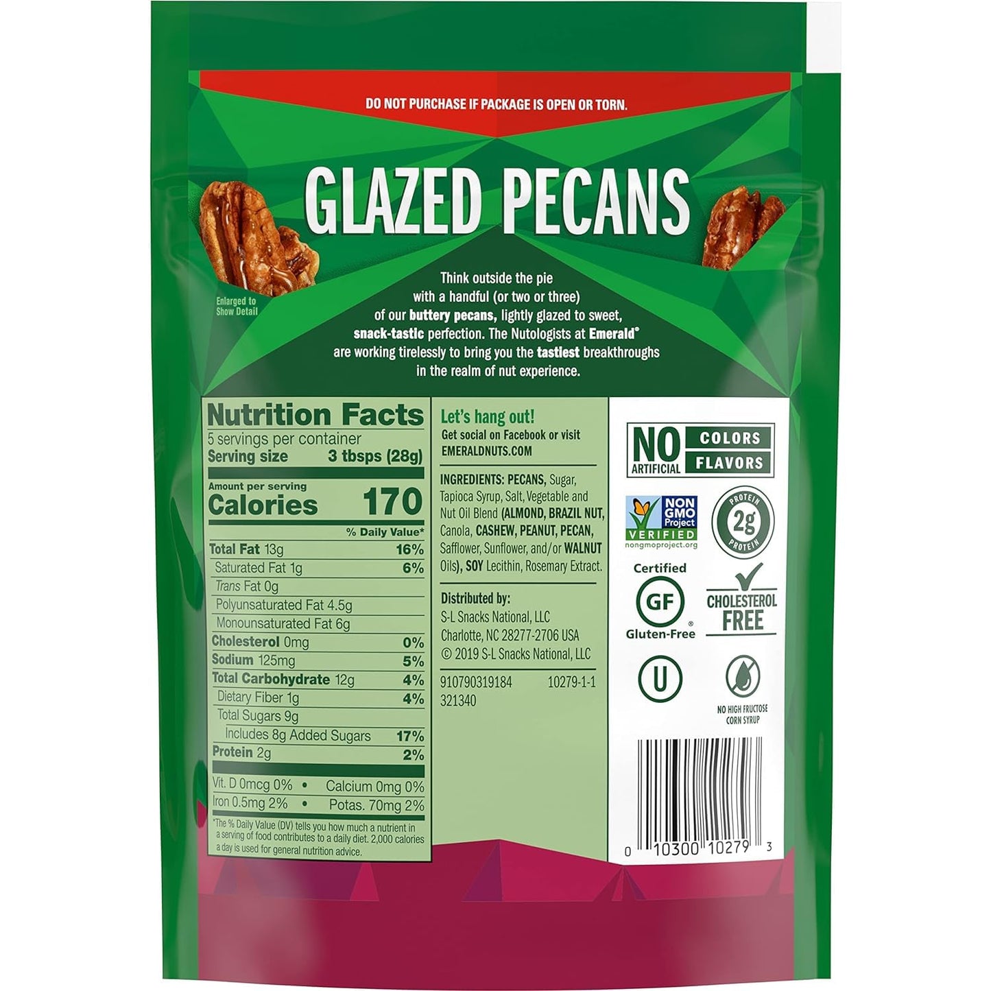Emerald Nuts Combo Variety Pack Featuring Kettle Glazed Pecans & Honey Glazed Cashews | 5 Oz Resealable Bags | Kosher Certified, Non-GMO, Contains No