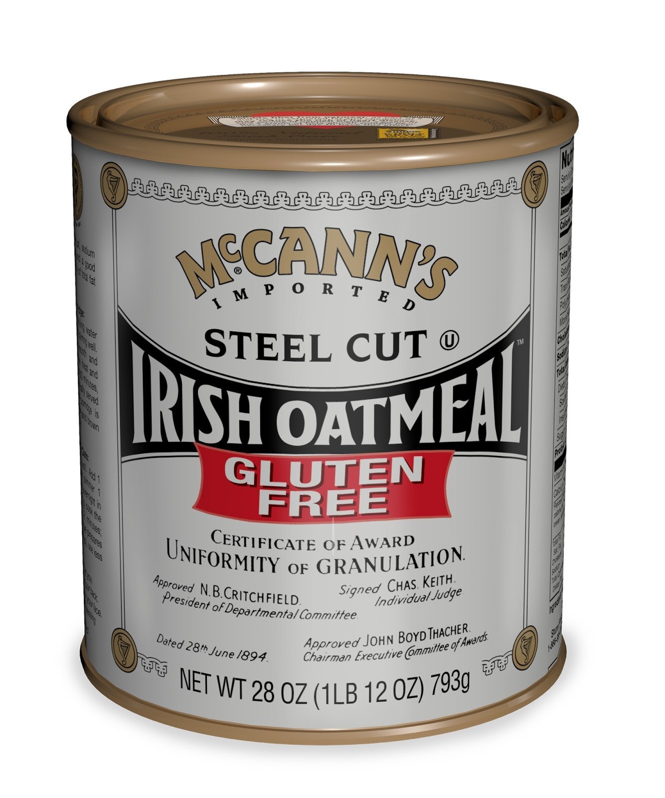 MCCANN OATS STEEL CUT GF TIN 28OZ