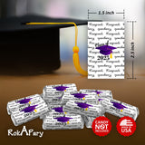 60 Graduation Cap Party Class of 2026 Miniatures Candy Bar Wrapper, (Set of 60) Mini Candy Chocolate Bar Stickers, Congrats Grad Labels, Candy Not